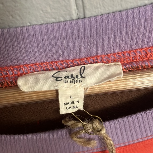 NWT Easel Colorblock Women's Sweatshirt Top Large New with Tags - Picture 7 of 17